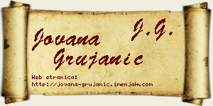 Jovana Grujanić vizit kartica